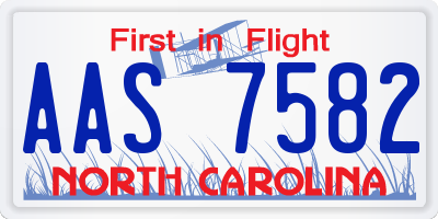 NC license plate AAS7582