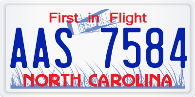 NC license plate AAS7584