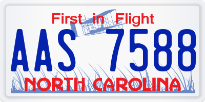 NC license plate AAS7588