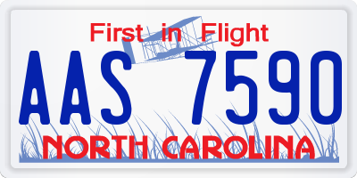 NC license plate AAS7590