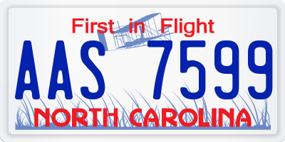 NC license plate AAS7599