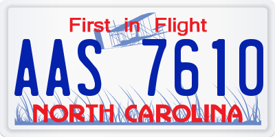 NC license plate AAS7610