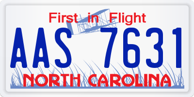 NC license plate AAS7631