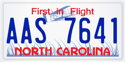 NC license plate AAS7641