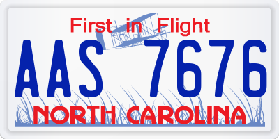NC license plate AAS7676