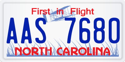 NC license plate AAS7680
