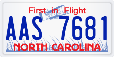 NC license plate AAS7681