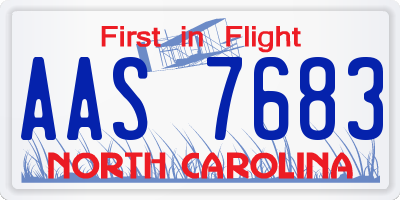 NC license plate AAS7683