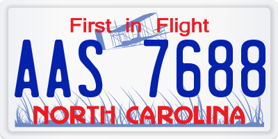 NC license plate AAS7688