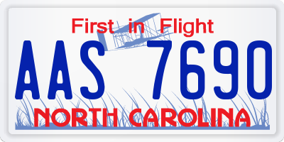 NC license plate AAS7690