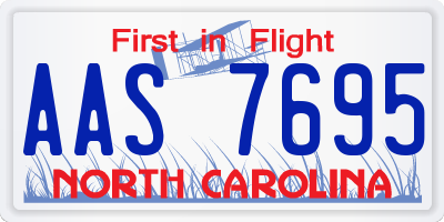 NC license plate AAS7695