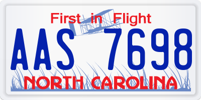 NC license plate AAS7698