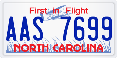 NC license plate AAS7699