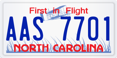 NC license plate AAS7701