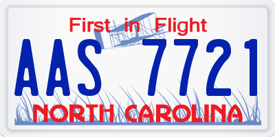 NC license plate AAS7721