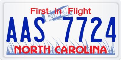 NC license plate AAS7724