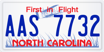 NC license plate AAS7732