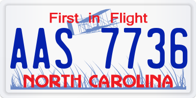 NC license plate AAS7736