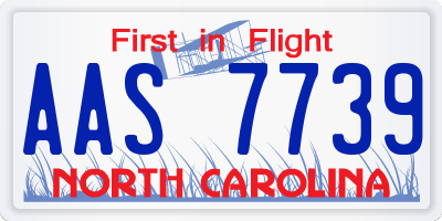 NC license plate AAS7739