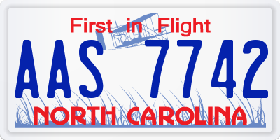 NC license plate AAS7742
