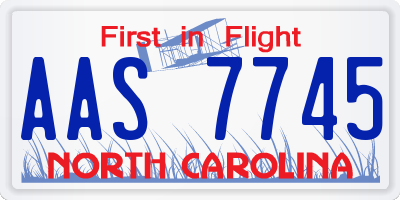 NC license plate AAS7745