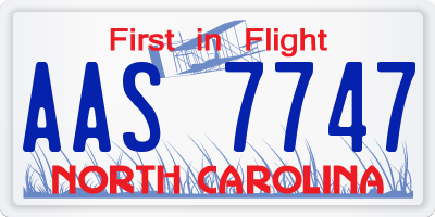NC license plate AAS7747