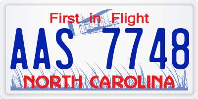NC license plate AAS7748