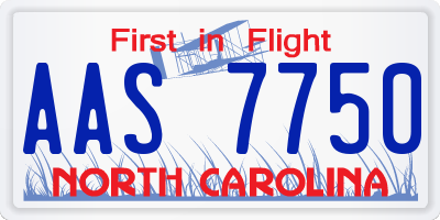 NC license plate AAS7750
