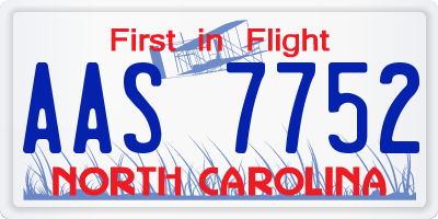 NC license plate AAS7752