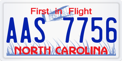 NC license plate AAS7756