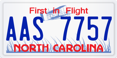 NC license plate AAS7757
