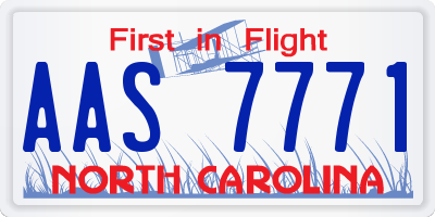 NC license plate AAS7771