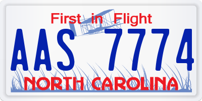 NC license plate AAS7774
