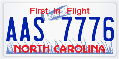 NC license plate AAS7776