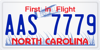 NC license plate AAS7779