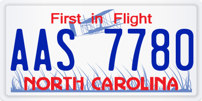 NC license plate AAS7780