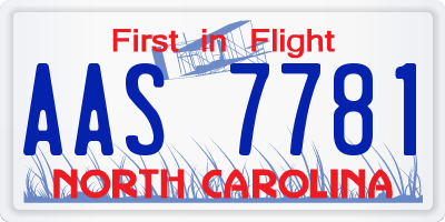 NC license plate AAS7781