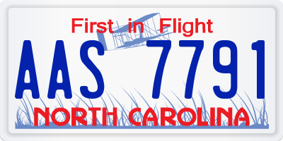 NC license plate AAS7791