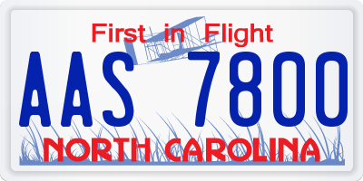 NC license plate AAS7800