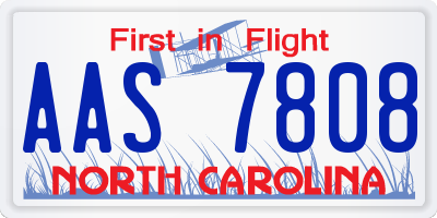 NC license plate AAS7808