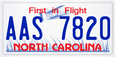 NC license plate AAS7820