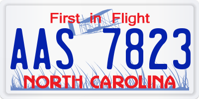 NC license plate AAS7823