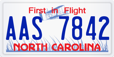 NC license plate AAS7842