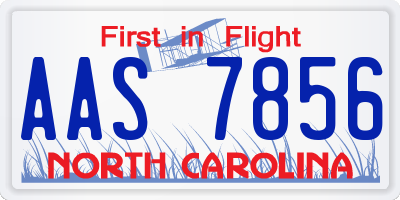 NC license plate AAS7856