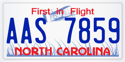NC license plate AAS7859