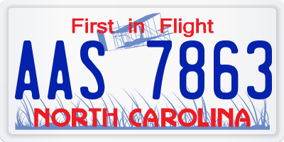 NC license plate AAS7863