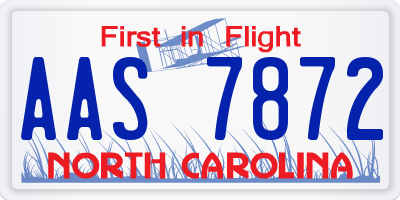 NC license plate AAS7872