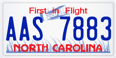 NC license plate AAS7883