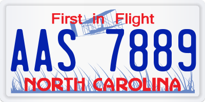 NC license plate AAS7889