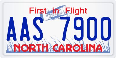 NC license plate AAS7900